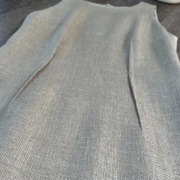 Paula Ka Tweed Robe Tan Fitted Dress - Picture 5 of 7